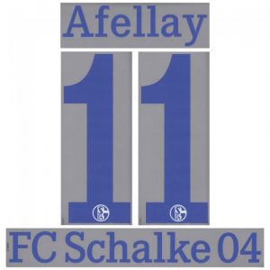 FC Schalke 04 AFELLAY Spieler Flock 25cm fü.adidas Away Trikot 2011-2012-2013