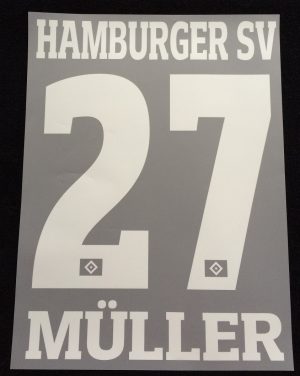 HSV Hamburger SV MÜLLER Player Flock 25 cm fürs adidas Away Trikot 2015-2016-2017