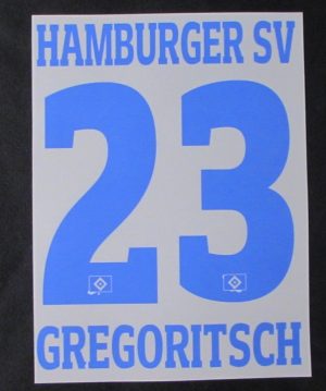 HSV Hamburger SV GREGORITSCH Flock 25cm fürs adidas Home Trikot 2016-2018-2019