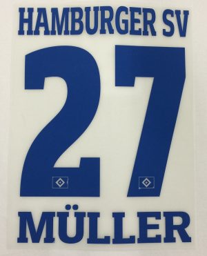 HSV Hamburger SV MÜLLER Flock 25 cm fürs adidas Home Trikot 2015-2016-2018-2019