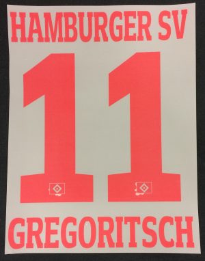 HSV Hamburger SV GREGORITSCH Player Flock 25cm fürs adidas Home Trikot 2016-2017