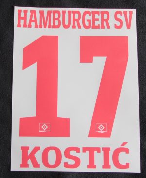 HSV Hamburger SV KOSTIC Player Flock 25 cm fürs adidas Home Trikot 2016-2017
