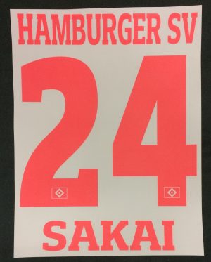 HSV Hamburger SV SAKAI Player Flock 25cm fürs adidas Home Trikot 2016-2017