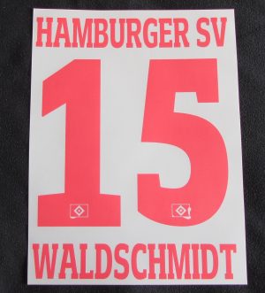 HSV Hamburger SV WALDSCHMIDT Player Flock 25cm fürs adidas Home Trikot 2016-2017