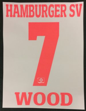 HSV Hamburger SV Wood Player Flock 25 cm fürs adidas Home Trikot 2016-2017