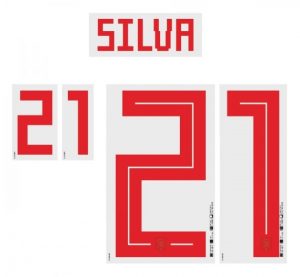 Spanien Spain SILVA - Flock für adidas Away Trikot WM 2018/ Quali.EM 2020
