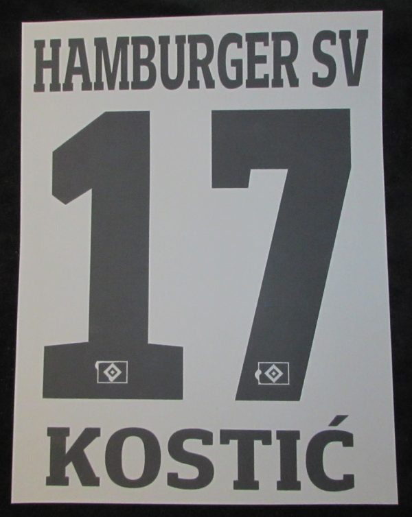 HSV Hamburger SV KOSTIC Player Flock 25 cm fürs adidas Home Trikot 2017-2018