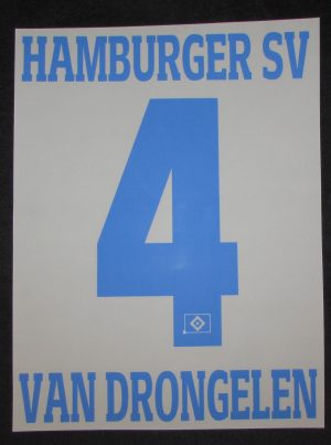 HSV Hamburger SV Van Drongelen Flock 25cm fürs adidas Home Trikot 2016-2018-2019