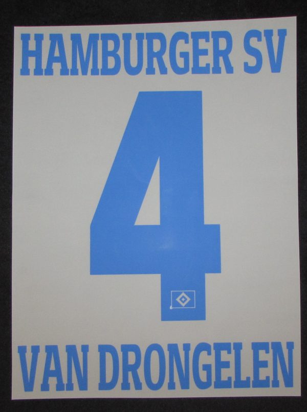 HSV Hamburger SV Van Drongelen Flock 25cm fürs adidas Home Trikot 2016-2018-2019
