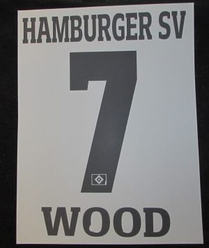 HSV Hamburger SV WOOD Player Flock 25 cm fürs adidas Home Trikot 2017-2018