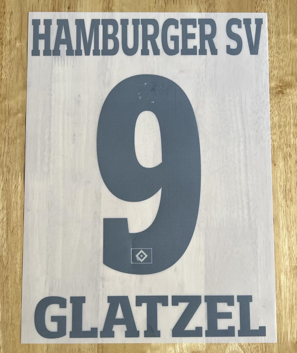 HSV Hamburger SV GLATZEL Player Flock 25 cm fürs adidas Home Trikot 2020-2021-2022-2023