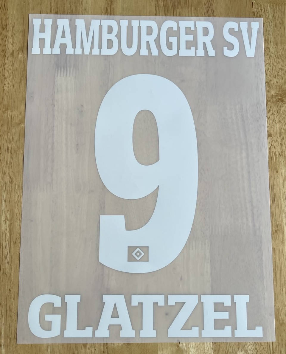 HSV Hamburger SV GLATZEL Player Flock 25 cm fürs adidas Away Trikot 2020-2021