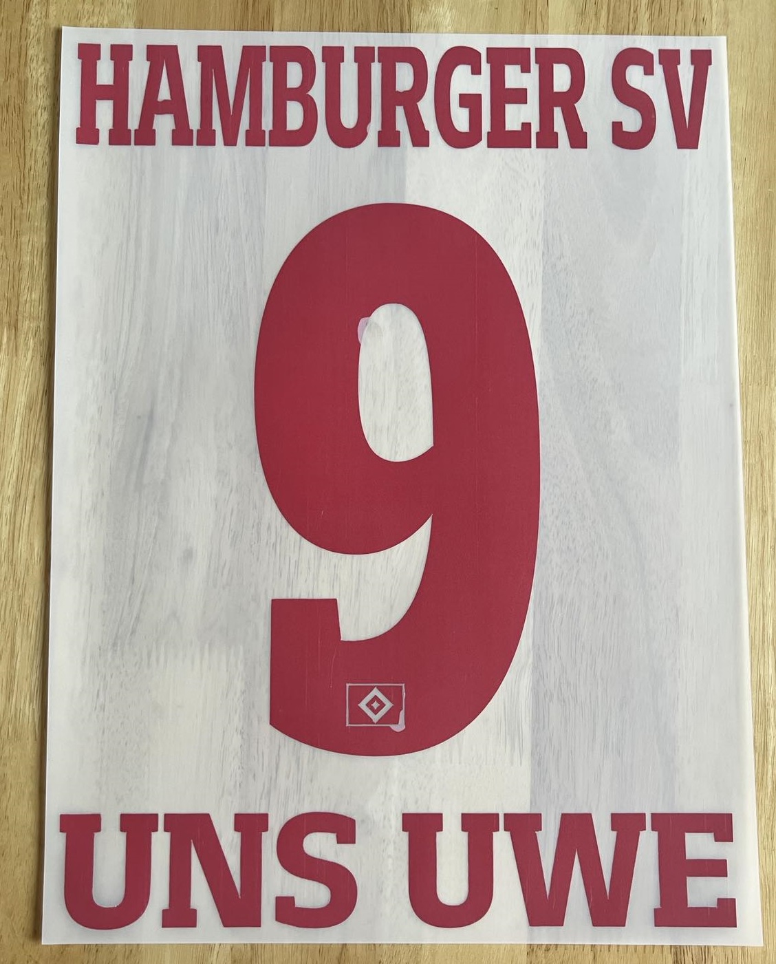 HSV Hamburger SV UNS UWE Player Flock 25cm fürs adidas Home Trikot 2016-2017
