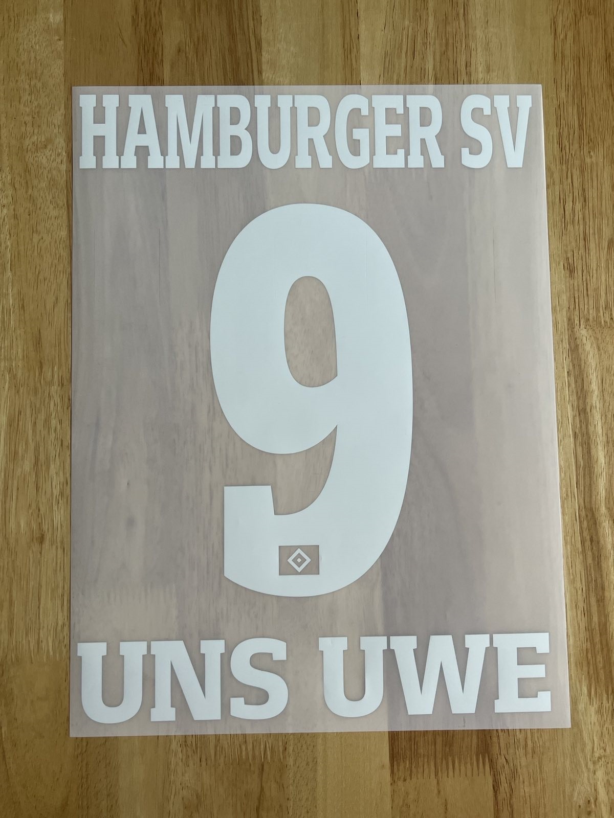 HSV Hamburger SV UNS UWE Player Flock 25 cm fürs adidas Away Trikot 2020-2021