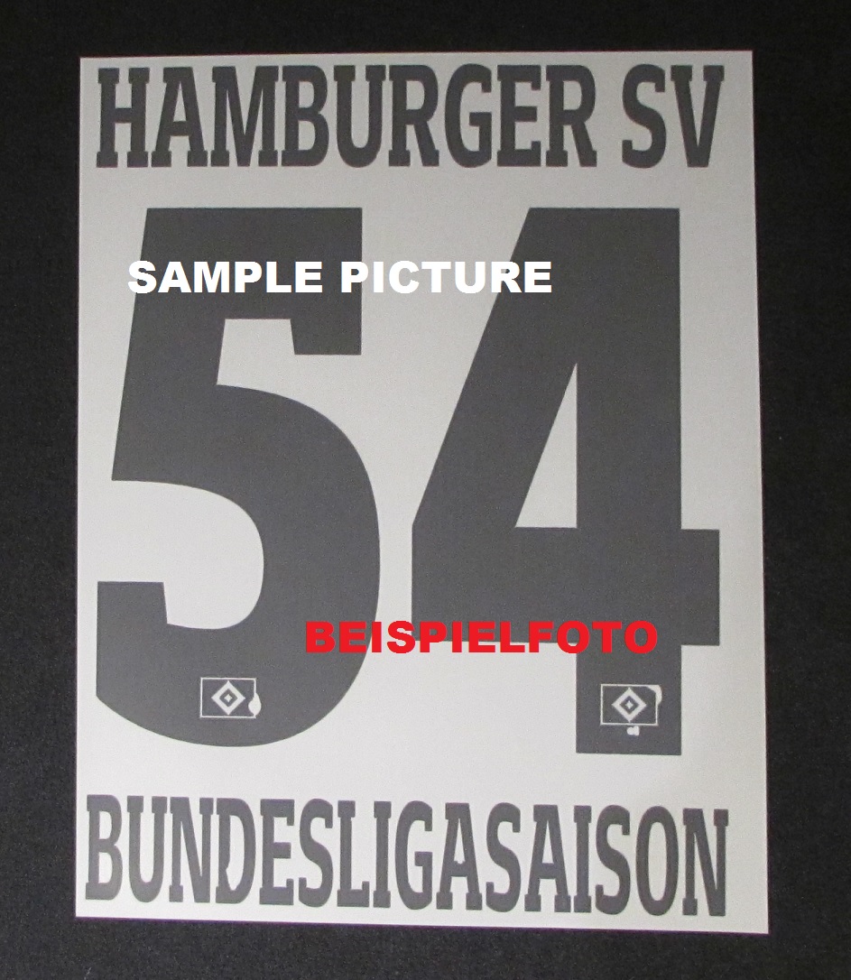 HSV Hamburger SV WUNSCH-Flock 25 cm fürs adidas Home Trikot in Schwarz