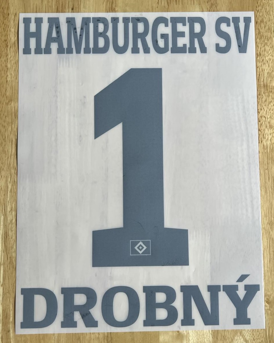 HSV Hamburger SV Drobny Player Flock 25 cm fürs adidas Torwart Trikot