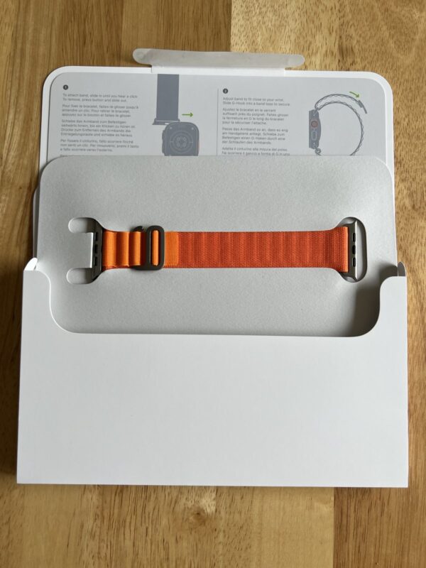 Original Apple Ultra Watch (49 mm) Armband L Alpine Loop Orange Größe L - Armband für 165‑210 mm Umfang