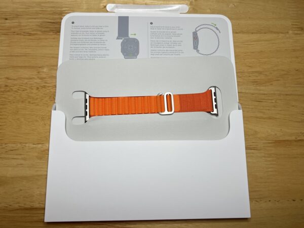 Original Apple Ultra Watch (49 mm) Armband S Alpine Loop Orange Größe S - Armband für 130‑160 mm Umfang