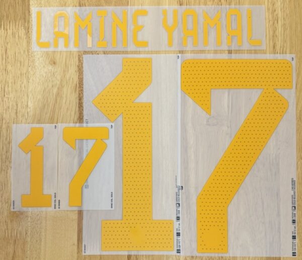 Spanien LAMINE YAMAL Nr.17 Player Flock fürs adidas Home Trikot FIFA WM 2022- Quali EM 2024