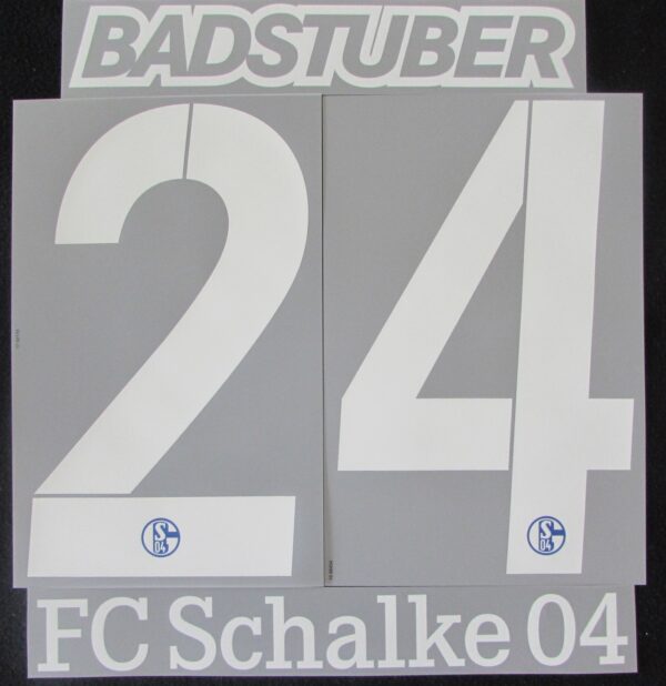 FC Schalke 04 Badstuber Spieler Flock 25cm für adidas Home Trikot 2015-2016