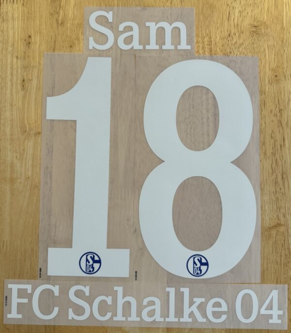 FC Schalke 04 Sam Spieler Flock 25cm für adidas Home Trikot 2013-2014-2015