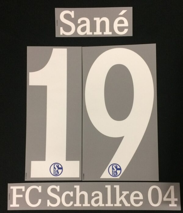 FC Schalke 04 Sane Spieler Flock 25cm für adidas Home Trikot 2013-2014-2015