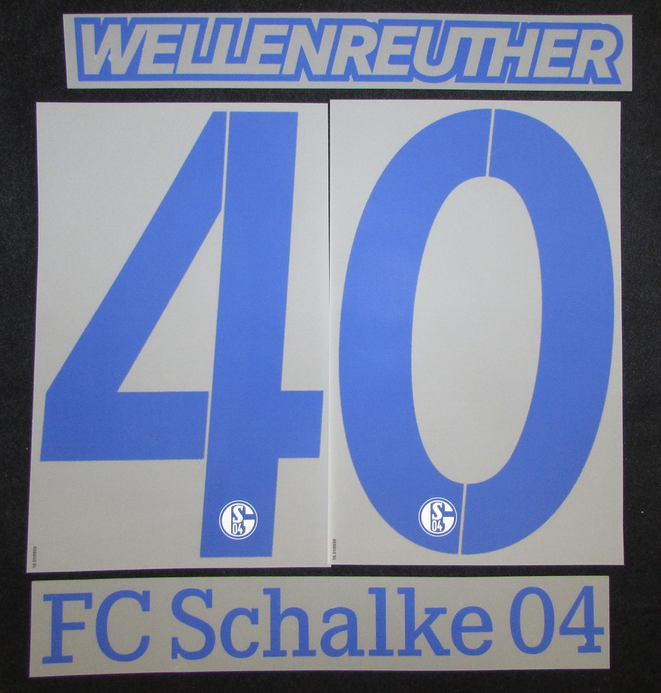 FC Schalke 04 Wellenreuther Spieler Flock 25cm für adidas Away Trikot 2015-2016 (Kopie)