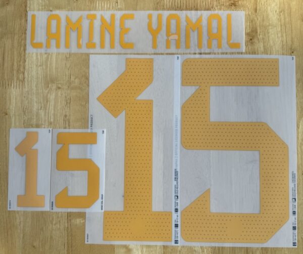 Spanien LAMINE YAMAL Nr.15 Player Flock fürs adidas Home Trikot FIFA WM 2022- Quali EM 2024