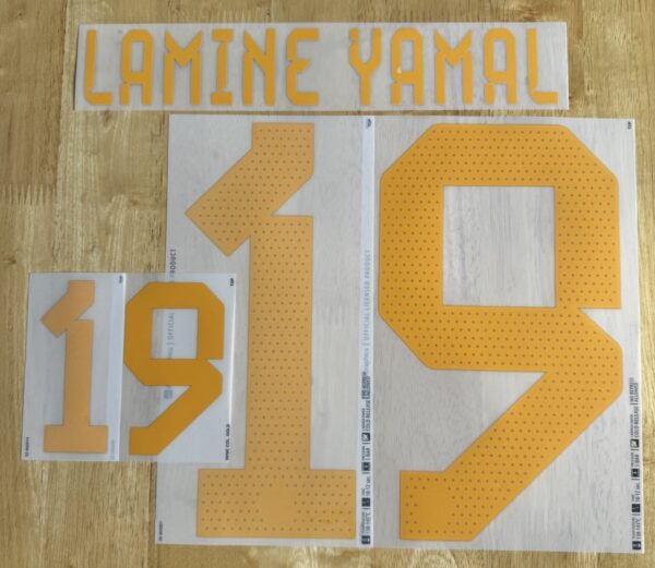 Spanien LAMINE YAMAL Nr.19 Player Flock fürs adidas Home Trikot FIFA WM 2022- Quali EM 2024