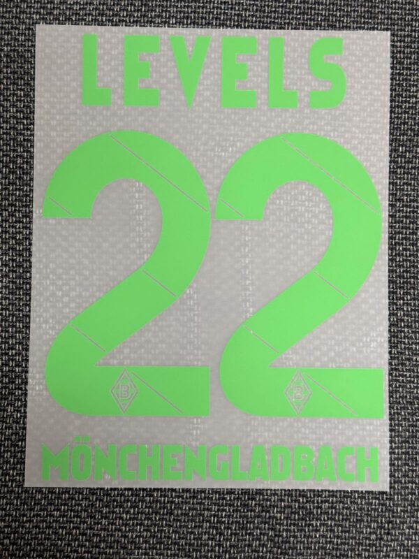 Original LEVELS Rücken-Flock für Borussia Mönchengladbach Gladbach Lotto Trikot