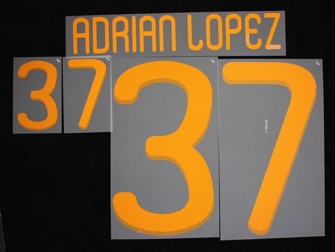 Spanien Spain Espana ADRIAN LOPEZ-Flock für adidas Home Trikot WM 2010-Q.EM2012