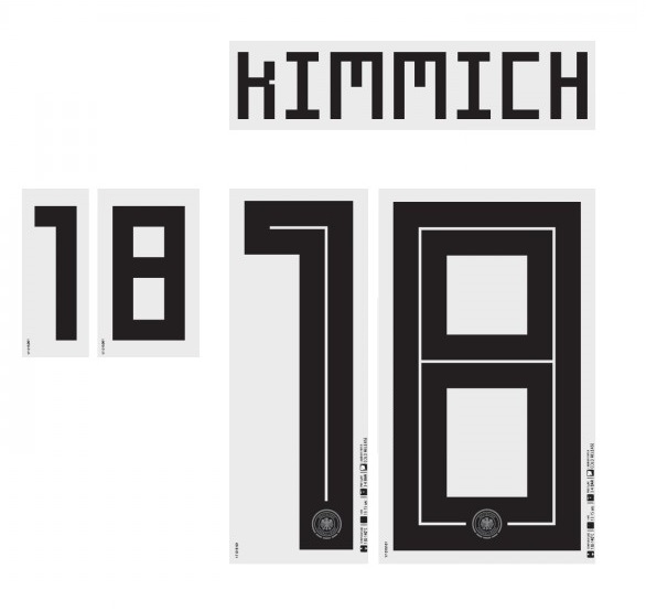 DFB Deutschland KIMMICH - Flock für Adidas Home Trikot FIFA WM 2018-UEFA EM 2020