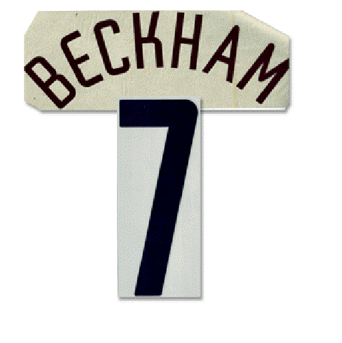 Manchester United Beckham Fan Flex Flock für NIKE Champions League Away Trikot 2002-2003